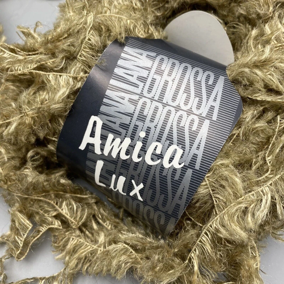 2 Skeins Lana Grossa Amica Lux Yarn Color 701 Lt Brown Eyelash Wool Blend Italy - Image 2 of 4