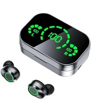 Portable True Wireless Earbuds YD03, Digital Display Charging Case, Black - NEW