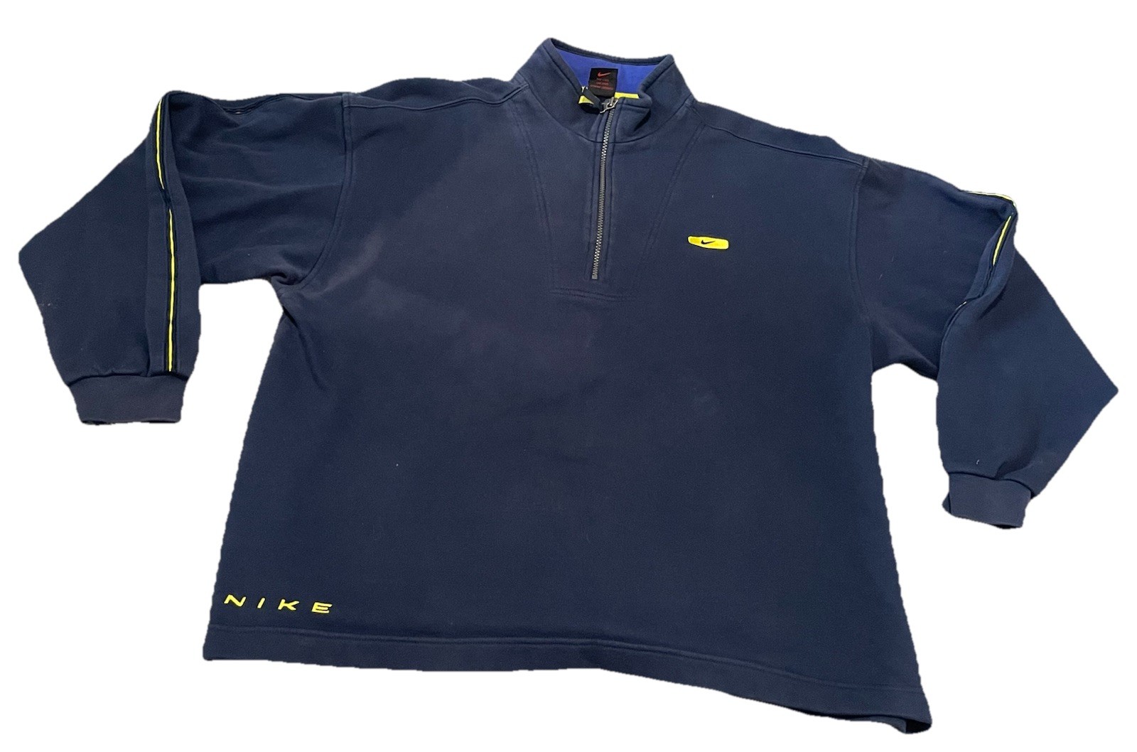 SACAI X NIKE Maglione Nike vintage 1 4 zip giacca anni 90 blu navy taglia XL 2xl