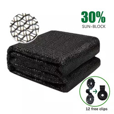 8 Ft. X 12 Ft. 30 Sun-Block Shade Cloth Net Mesh Shade with Clips for Garden Pa