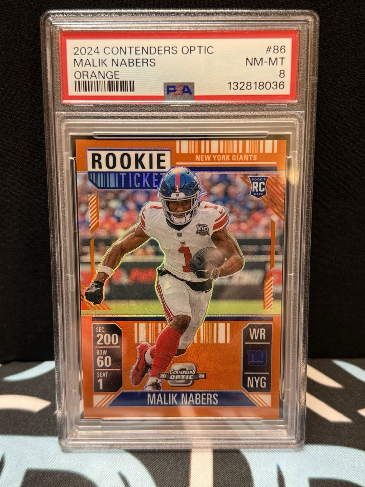 2024 Panini Contenders Optic Malik Nabers Rookie Ticket RC Orange Prizm /75 SSP