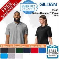 Gildan Unisex Hammer Pique Polo Sport Shirt Short Sleeve Up To 3XL 85800