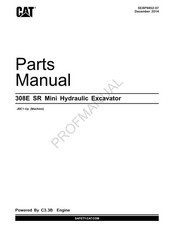 Caterpillar Cat 308E SR Mini Hydraulic Excavator Parts Catalog Manual JBE1-Up