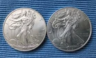 Lot of 2, 2011 & 2017 American Silver Eagle Coins, a Total 2 oz. of .999 Silver