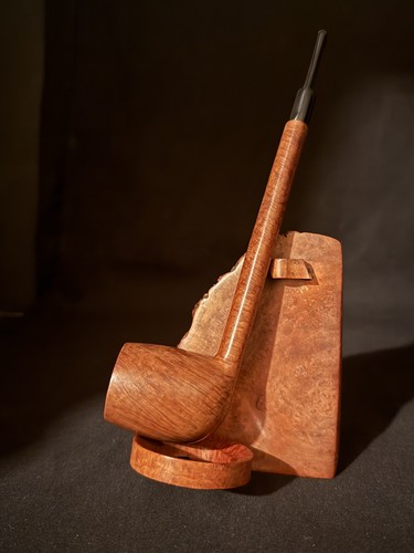 Manitoba St. Claude French Estate Lumberman Smooth Vulcanite Saddle Stem Pipe