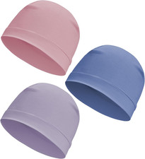 3 Pack Cotton Skull Cap Beanie Lightweight Sleep Hat Chemo Headwear for MenWomen