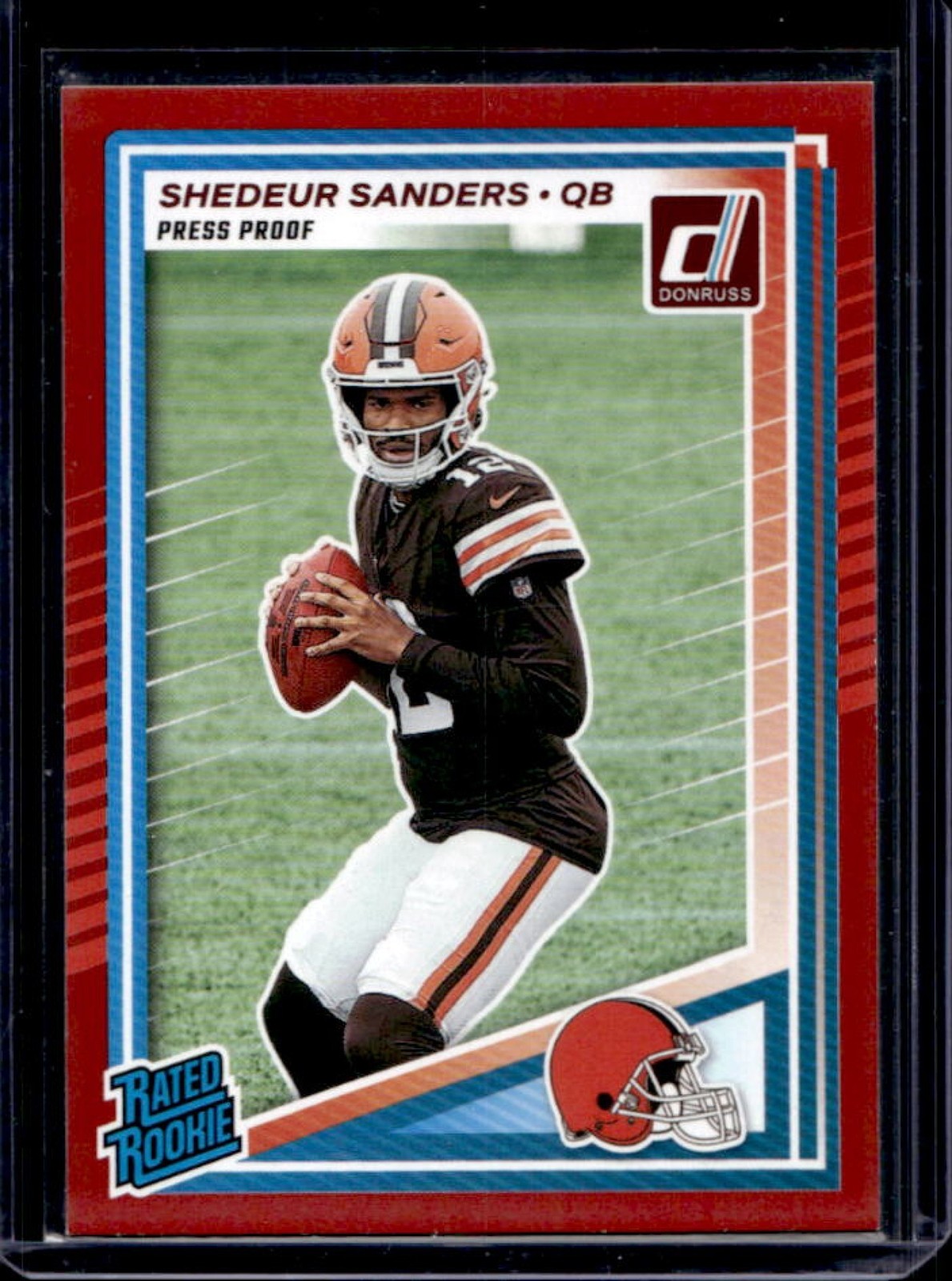 2025 Donruss Shedeur Sanders Rated Rookie Press Proof Red RC #306 Browns
