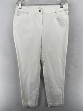 EILEEN FISHER Pants S Ankle Chino Stretch Organic Cotton Twill Tapered Leg White