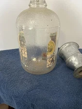 Antique Nesbitt's Soda Fountain Syrup Glass Bottle, cradle with clamp and spigot