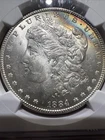 1884 NGC MS62 Toner Morgan Silver Dollar $1 Rainbow Toned 🌈