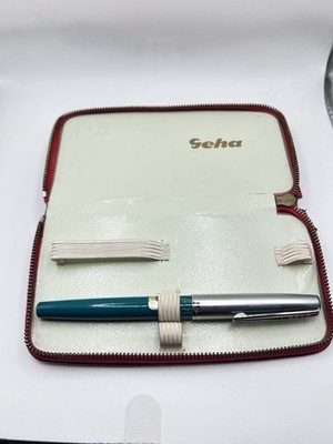 GEHA 704 grün Schulfüller Vintage Füller aus 1960er RAR in Original Etui