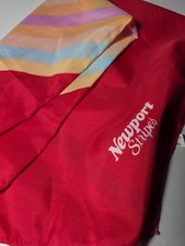 Vintage Scarf Newport Stripes Cigarette Promo Red Square 28" Red 80s Advertising