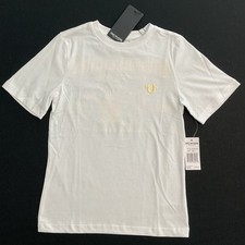 Youth Boys True Religion White Short Sleeve Tee Shirt Gold Buddha Size Small 8