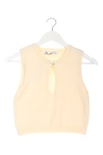 ZARA Top lavorato a maglia Donna Top Taglia IT 40 bianco sporco stile casual