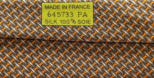HERMES TIE Yellow 645733 PA “Ski Board" 100% Silk New in box - Picture 2 of 6