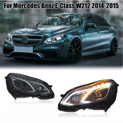 1Pair Replace Halogen LED DRL Headlights for Mer-cedes Benz E-Class W212 2014-15