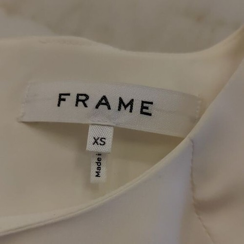 Frame silk Blouse Peasant wrist tie scallop cuff Cream/Ivory Romantic XS NWT - Picture 5 of 6