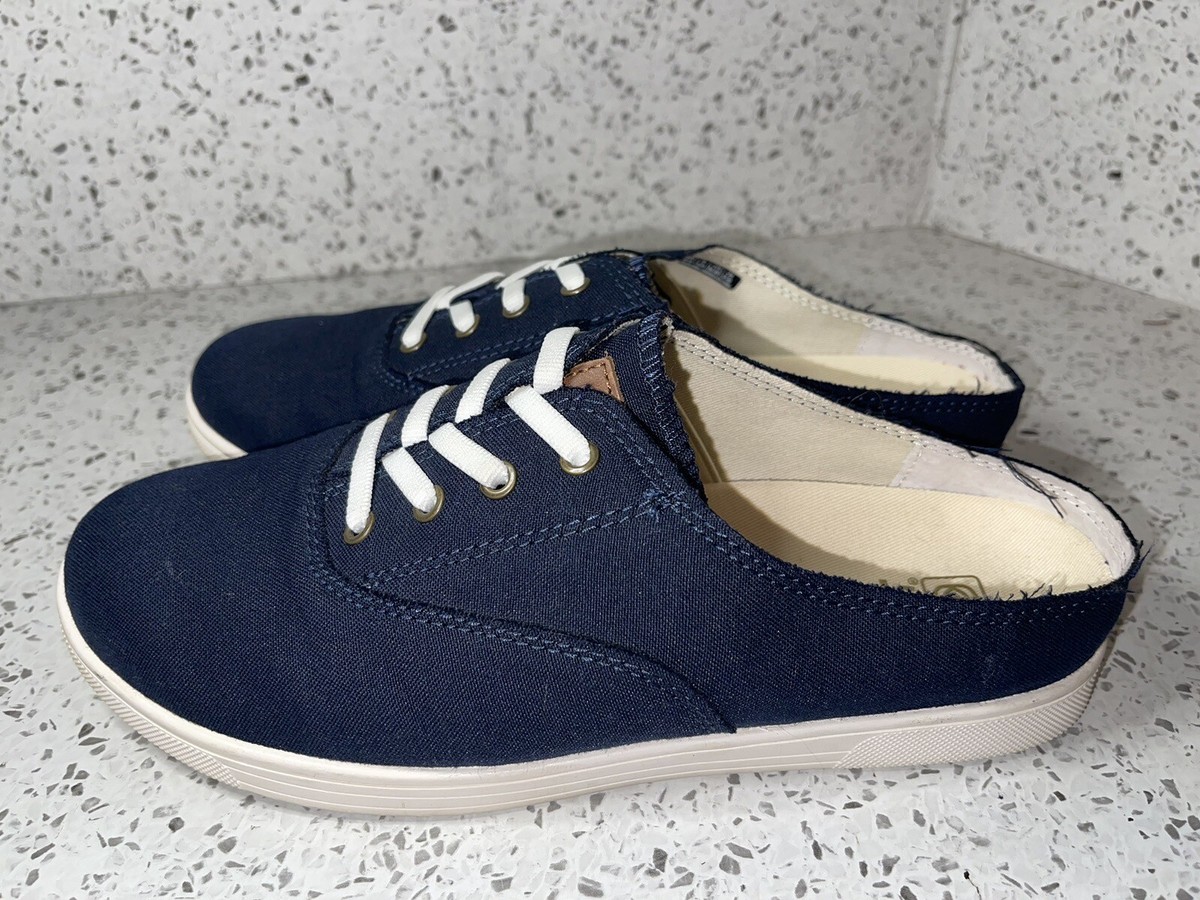Spenco Blue Slip On Sneakers Canvas Shoes Women display picture 1