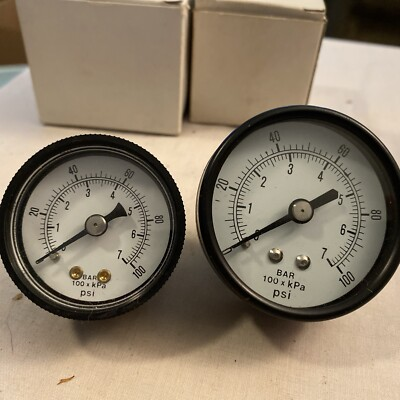 #ad 0 100 PSI 2 Bar kPA Gauge Fuel Oil Pressure Gauge 1 2” amp; 2” B $19.99