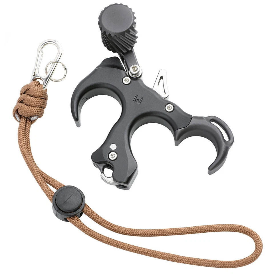 Compound Bow Release Aids 3 Finger Thumb Trigger Adjustable Archery RH LH Shoot - Image 2 of 4