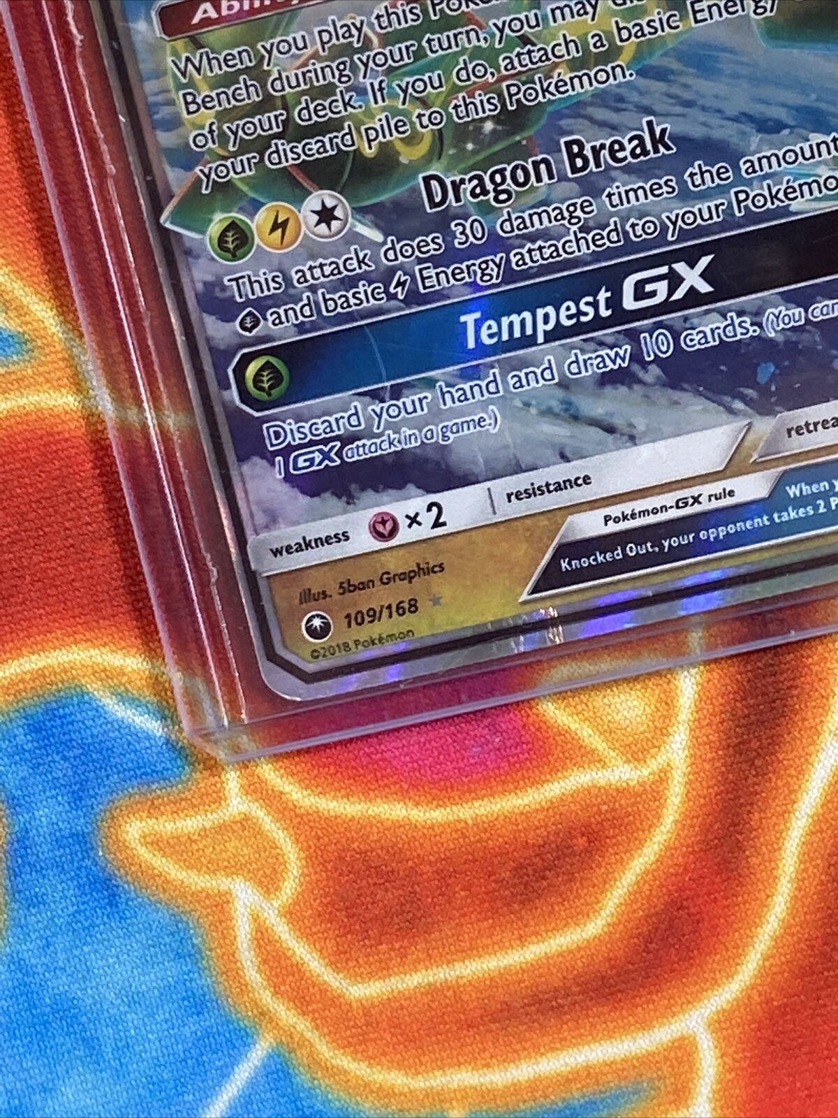 Carta Pokemon Rayquaza Gx (109/168) Lendário Dragão