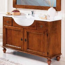 MOBILE BAGNO IN LEGNO ARTE POVERA  COLORE NOCE COMPRENSIVO DI LAVABO ART 737/A