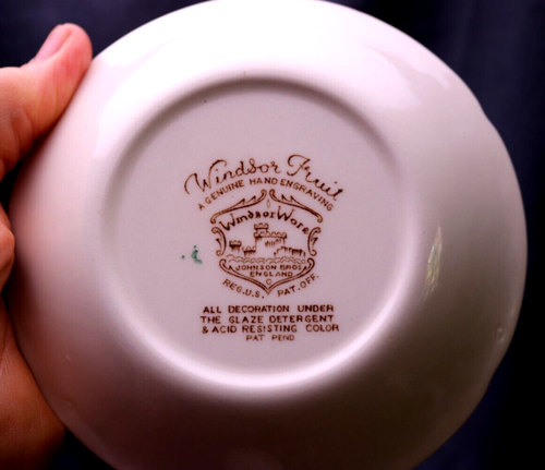 Johnson Brothers Windsor Fruit 5 " Bowls Georgian Ribbed Border Set of 4 - Picture 5 of 5