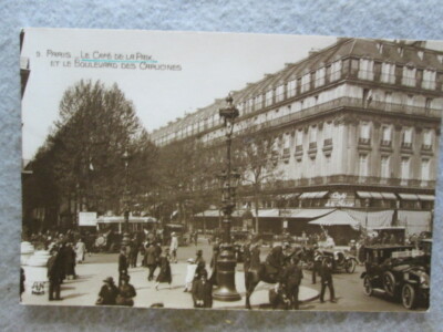 Antique Le Cafe De La Paix At Boulevard Des Capucines, Paris, France Postcard