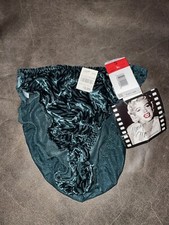 VINTAGE Second Skin Marilyn Monroe Green Satin Hi-Cut 1990s PANTY NWT Size 5