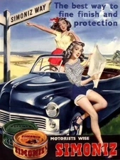 SIMONIZ AUTO CAR WAX PINUP BEAUTY ADVERTISING 5x7 GLOSSY  REPRINT