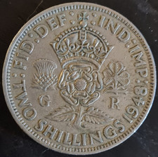 1948 UK - KING GEORGE VI - -FLORIN - TWO SHILLINGS - FREE US SHIPPING
