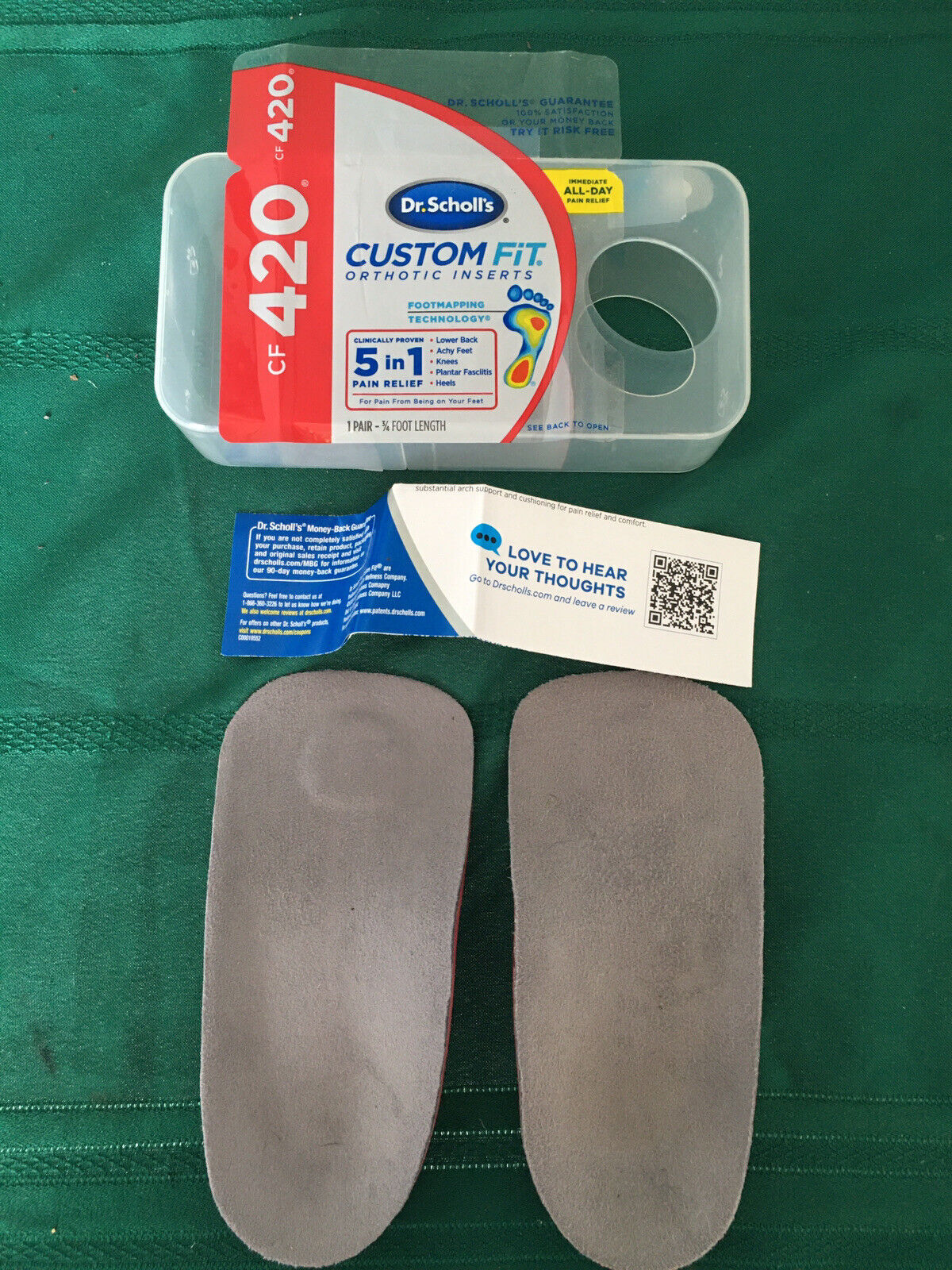 Dr. Scholl's CF420 Custom Fit Orthotic Inserts CF 420 Worn a Couple Days.