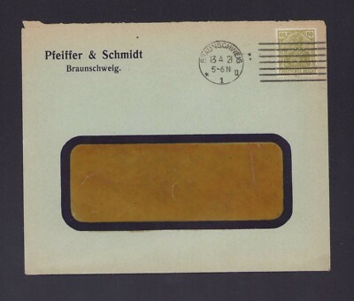Braunschweig, Briefumschlag 1921, Pfeiffer & Schmidt
