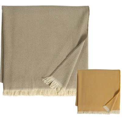 SANDER Svea Fransen-Plaid Wohndecke Sofadecke pflegeleicht 140x190 cm Streifen 
