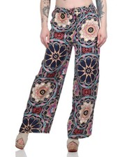Ladies Womens Palazzo Harem Summer Cotton Trousers Elasticated Printed Pattern
