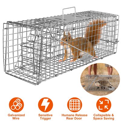 Humane Live Animal Mouse Trap Cage Rodent Rabbits Cat Raccoon Squirrel Skunk