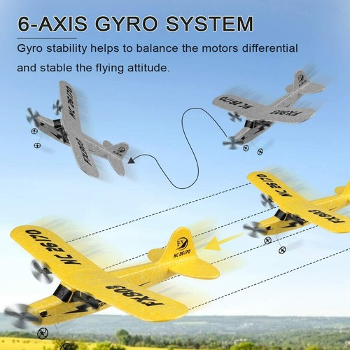 2.4GHz 6Axis Gyro RC Plane Remote Control 2 Channel RC Airplane Built in for Kid - Picture 3 of 9