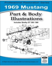 1969 Ford Mustang Boss 429 Cobra Parts Body Illustrations Manual Usb10047