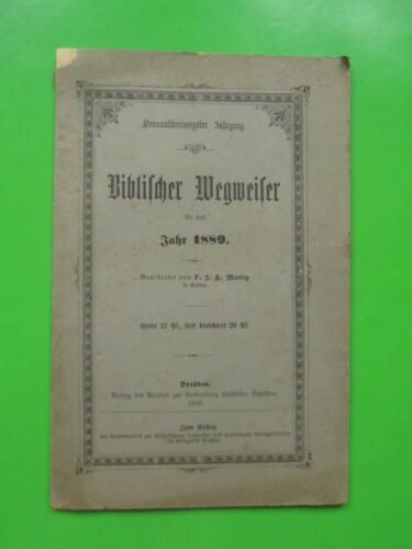BIBLISCHER WEGWEISER FÜR DAS JAHR 1889 - Bild 1 von 3