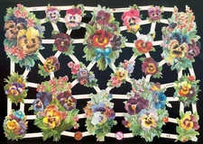VICTORIAN STYLE DIE CUT PAPER SCRAPS FLORAL ef7356 GERMANY