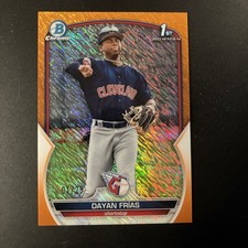 2023 Bowman Chrome 1st Orange Shimmer Refractor /25 Dayan Frias RC