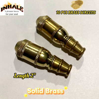 Inhale 2 PCS Solid Brass Sneak A Toke herb tobacco smoking pipe w brass screen