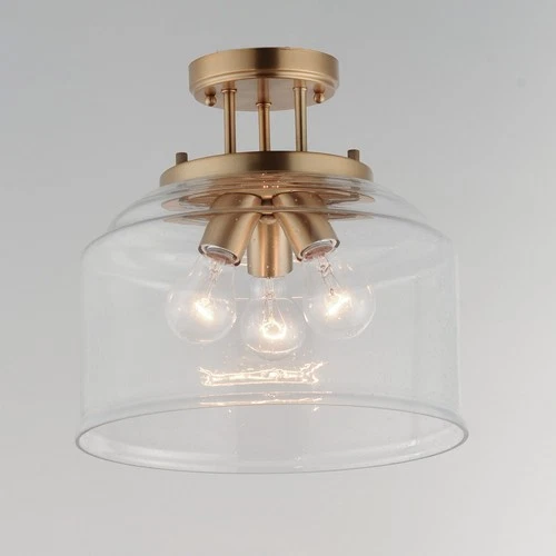 Maxim 12271CD Acadia 3 Light 13"W Semi-Flush Drum Ceiling Fixture - Heritage - Picture 7 of 12