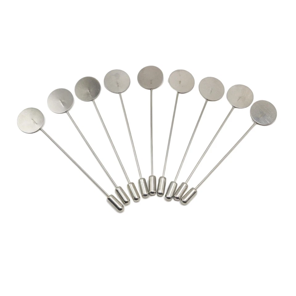 10/20/50pcs Alloy Round Tray Lapel Pins - 75mm Safety Brooches for Suit/Tie/Hat - Image 3 of 4