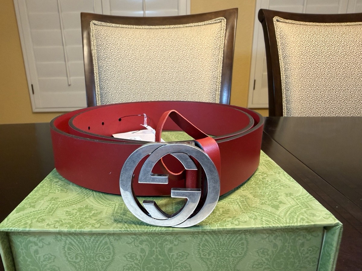 New Gucci GG Logo Belt Red Size 38 / 95 cm Fits a Waist 34  display picture 1
