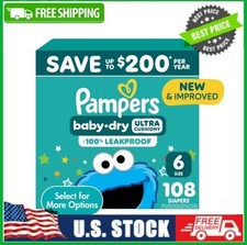 Pampers Baby Dry Baby Diapers Size 6, 108 Count