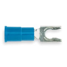 Fork Terminal, 8 Stud Size, 14 AWG, 600 V, Vinyl Insulated, Blue, Crimp