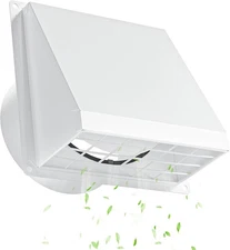 Hon&Guan 4in 6in Metal Dryer Vent Cover Wall Mount Extractor Cover for House