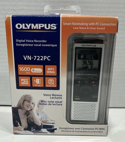 OLYMPUS VN-722PC Voice Recorders, 4 GB Built-In-Memory NEW SEALED