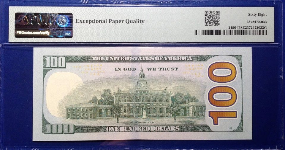 2017A$100 Federal Reserve Note Fr-2190-I Minneapolis PMG68 Superb Gem EPQ - Image 2 of 2